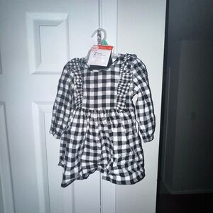 WonderNation 6-9Months Cotton Plaid Dress with tight Outfit 2 Piece Set NWT